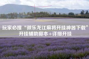 玩家必搜“微乐龙江麻将开挂神器下载”开挂辅助脚本+详细开挂