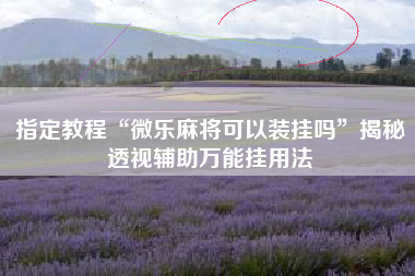 指定教程“微乐麻将可以装挂吗	”揭秘透视辅助万能挂用法