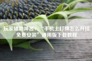 玩家辅助神器：“手机上打牌怎么开挂免费安装”通用版下载教程