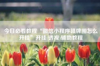 今日必看教程“微信小程序赣牌圈怎么开挂	”开挂(透视)辅助教程