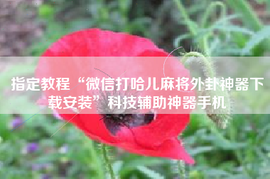 指定教程“微信打哈儿麻将外卦神器下载安装	”科技辅助神器手机