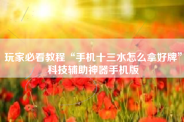 玩家必看教程“手机十三水怎么拿好牌”科技辅助神器手机版