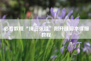 必看教程“拼三张挂”附开挂脚本详细教程