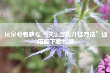 玩家必看教程“微乐游戏开挂方法”通用版下载教程