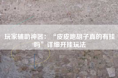 玩家辅助神器：“皮皮跑胡子真的有挂吗”详细开挂玩法