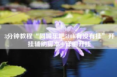 3分钟教程“同城乐吧510K有没有挂”开挂辅助脚本+详细开挂