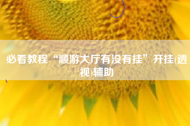 必看教程“顺游大厅有没有挂”开挂(透视)辅助