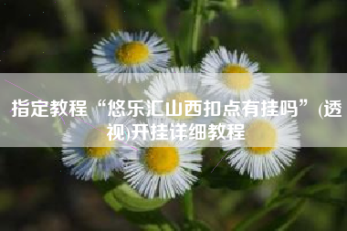指定教程“悠乐汇山西扣点有挂吗	”(透视)开挂详细教程