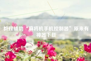 教程辅助“麻将机手机控制器”原来有神器下载