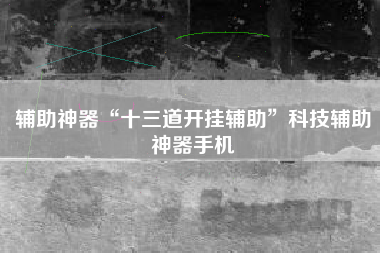 辅助神器“十三道开挂辅助	”科技辅助神器手机