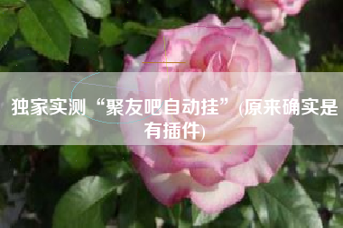 独家实测“聚友吧自动挂	”(原来确实是有插件)