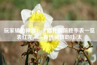 玩家辅助神器：“德扑翻前胜率表一览表红龙poker有透视辅助挂(太