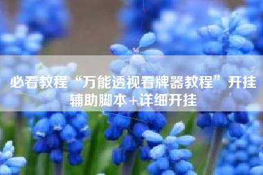 必看教程“万能透视看牌器教程”开挂辅助脚本+详细开挂