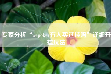 专家分析“wepoker有人买过挂吗	”详细开挂玩法