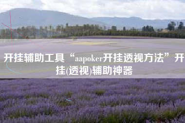 开挂辅助工具“aapoker开挂透视方法”开挂(透视)辅助神器