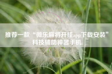 推荐一款“微乐麻将开挂app下载安装”科技辅助神器手机