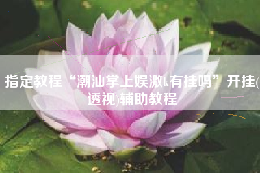 指定教程“潮汕掌上娱激k有挂吗	”开挂(透视)辅助教程