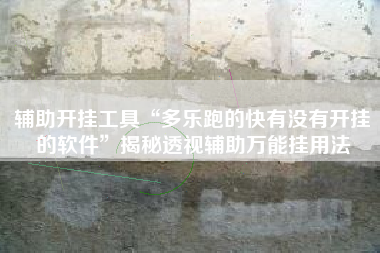 辅助开挂工具“多乐跑的快有没有开挂的软件”揭秘透视辅助万能挂用法