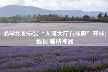必学教你安装“人海大厅有挂吗	”开挂(透视)辅助神器
