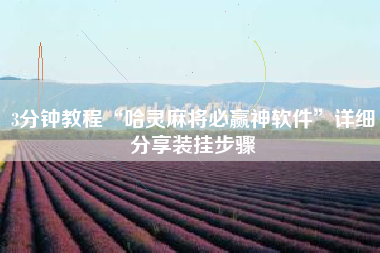 3分钟教程“哈灵麻将必赢神软件	”详细分享装挂步骤