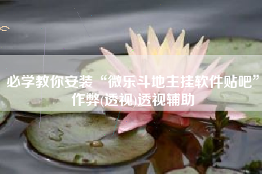 必学教你安装“微乐斗地主挂软件贴吧”作弊(透视)透视辅助