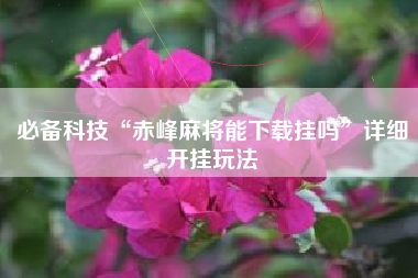 必备科技“赤峰麻将能下载挂吗”详细开挂玩法