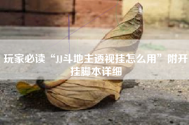 玩家必读“JJ斗地主透视挂怎么用	”附开挂脚本详细