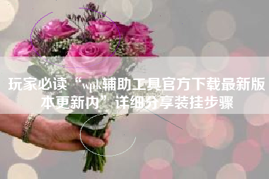 玩家必读“wpk辅助工具官方下载最新版本更新内”详细分享装挂步骤