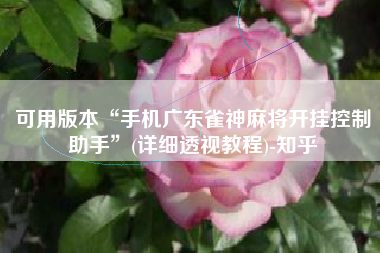 可用版本“手机广东雀神麻将开挂控制助手”(详细透视教程)-知乎