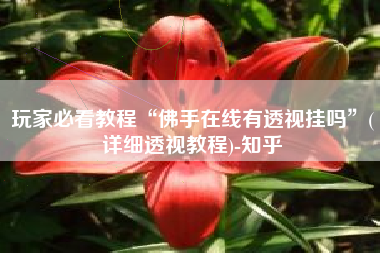 玩家必看教程“佛手在线有透视挂吗”(详细透视教程)-知乎