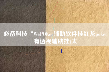必备科技“WePOKer辅助软件挂红龙poker有透视辅助挂(太
