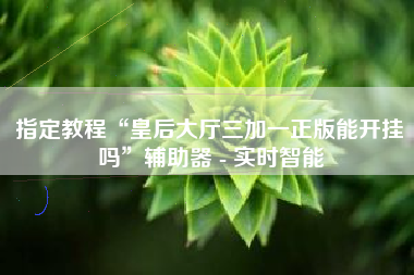 指定教程“皇后大厅三加一正版能开挂吗”辅助器 - 实时智能