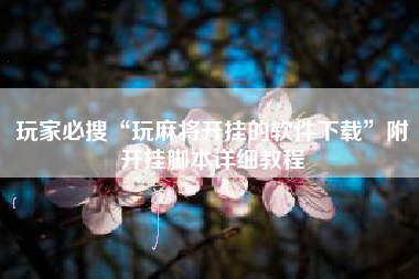 玩家必搜“玩麻将开挂的软件下载	”附开挂脚本详细教程