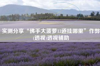 实测分享“佛手大菠萝13道挂哪里”作弊(透视)透视辅助