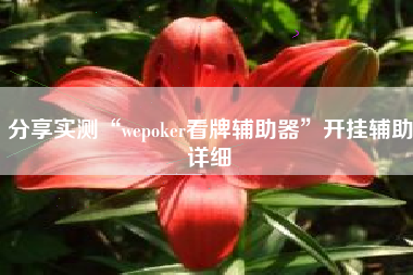 分享实测“wepoker看牌辅助器	”开挂辅助详细