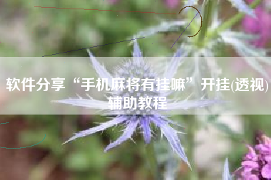 软件分享“手机麻将有挂嘛”开挂(透视)辅助教程