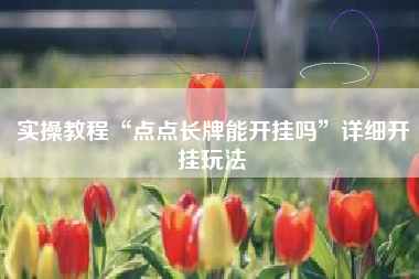 实操教程“点点长牌能开挂吗”详细开挂玩法